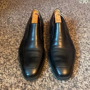 MAGNANNI Black Soft Leather Apron Toe Madrid Loafers Men Size 10 D